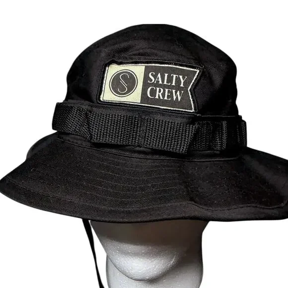 Salty Crew Alpha Tech Black Adjustable Boonie Hot Weather Type II Size 7.5 7 1/2 - Picture 2 of 8